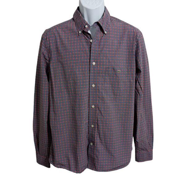 Lacoste Plaid Shirt Mens L 42 Modern Fit Long Sleeve Cotton Preppy Button Down - Picture 11 of 16